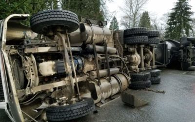 Overturned Hino on SR167 in Auburn, WA